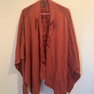 Pacsun Orange Poncho Cardigan